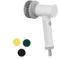 1Set Wireless Electric Cleaning Brush Housework Kitchen Dishwashing Brush Tile Professional Cleaning Brush White