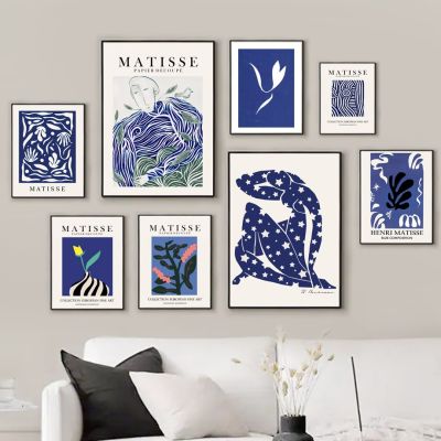 Matisse แรงบันดาลใจบทคัดย่อ Line Art โมเดิร์น Body และ Leaf ดอกไม้ลวดลาย Nordic โปสเตอร์ Wall Art พิมพ์ภาพวาดผ้าใบห้องนั่งเล่นตกแต่งบ้าน