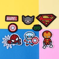 Marvel Patches Iron man Spiderman Captain America Hulk Thor Anime Disney Cartoon Patches Embroidered Applique Clothes Stickers Haberdashery