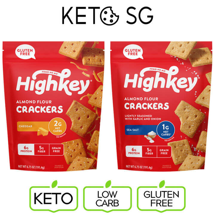 HighKey, Keto Friendly Gluten Free Almond Flour Crackers Cheddar
