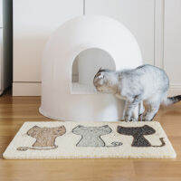 Cat Litter Pad Collapsible Kitten Litter Box Mat PVC Non-Slip Waterproof Pattern Cleaning Pad Product Accessories