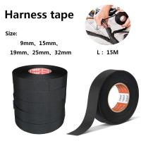 ☄ A Roll 15M Adhesive Cloth Fabric Tape Cable Looms Wiring Harness For Car Auto Black Wiring Harness Width 9/15/19/25/32MM