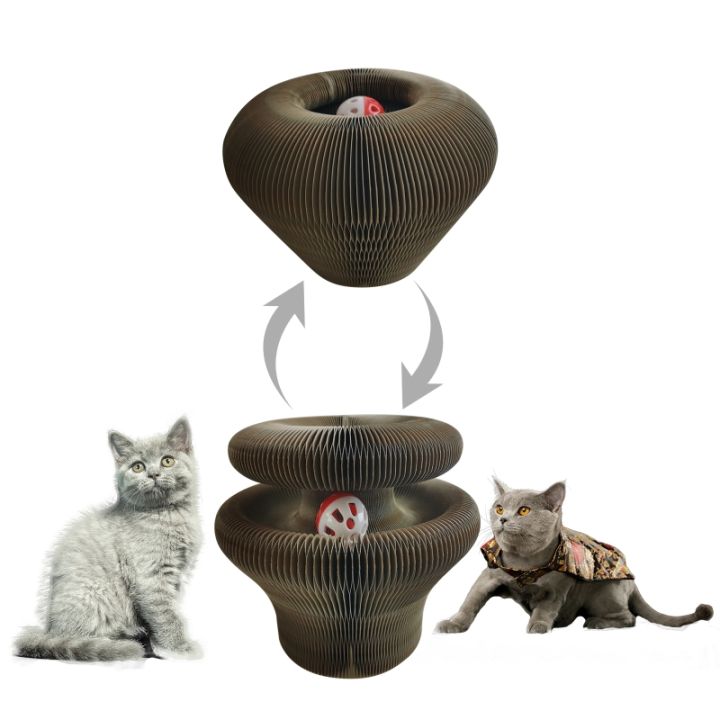 ร้านค้าผลิตภัณฑ์สัตว์เลี้ยงโลก-ชามที่ลับเล็บแมวกระดาษแข็งพร้อมเฟอร์นิเจอร์ลูกบอลสำหรับอุปกรณ์ไว้ให้แมวข่วน