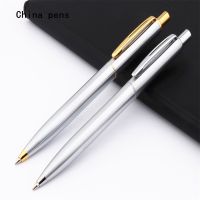 High quality  039 Push  Gold and Silver colour Business office Medium Nib Ballpoint pens New Stationery Office School Supplie Pens