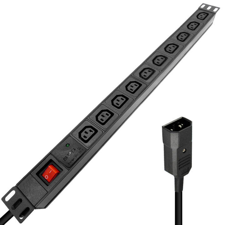 PDU IEC C13 Power Strip 2 Switched Outlets SPD Surge Protector