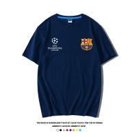 เสื้อซ้อมกีฬากีฬาฟุตบอลทีมบาร์เซโลนาชุดฟุตบอล2022แชมป์เปี้ยนลีกแฟนคลับเสื้อแขนสั้นเสื้อครึ่งแขนสำหรับทั้งหญิงและชายผ้าฝ้าย