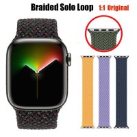 [HOT JUXLLKBKOW 514] สำหรับ Apple Watch Band 44มม. 40มม. 45มม. 41มม. 42มม. 38มม. 1:1อย่างเป็นทางการ Solo Loop สร้อยข้อมือไนลอน IWatch Series 3 4 5 SE 6 7