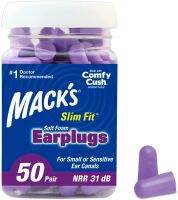 Macks Slim Fit Soft Foam Earplugs, 50 Pair - Small Ear Plugs for Sleeping, Snoring, Traveling, Concerts, Shooting Sports &amp; Power Tools