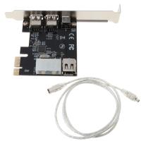 1 Set PCI-e 1X IEEE 1394A 4 Port(3+1) Firewire Card Adapter With 6 Pin To 4 Pin IEEE 1394 Cable For Desktop PC High Quality