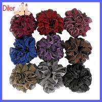 DILER ชุดคลุมศีรษะ ขนาดใหญ่ scrunchies กำมะหยี่สีทอง ศิลปะผ้าศิลปะ แถบยางยืดหยุ่น ง่ายๆ อีลาสติก เชือกมัดผมหางม้าแวววาว ผมเส้นผม