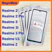 MagicMeta กระจกด้านนอกหน้าจอด้านหน้าพร้อมกาวโอก้าสำหรับ Realme 2/2 Pro/3/3i/3 Pro/U1/Z ตัวเปลี่ยนกระจกด้านนอกสัมผัส LCD