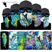 ocean fish Printed Magic Headband Seamless Versatile Multi kinetic Sports Wind proof Sunscreen UV Sun Protection Scarf mask