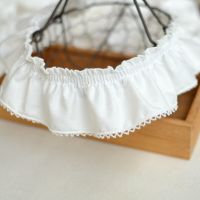 1 Meter White Cotton Embroidered Ruffled Lace Trim Childrens Clothes Cloth Art Skirt Decoration Materials Fabric  Material