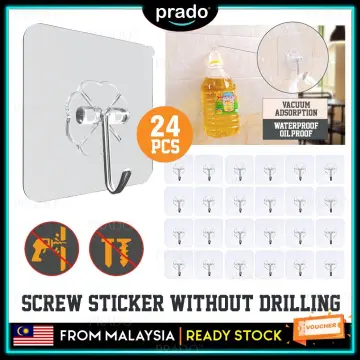 Sticky Wall Screw Hanging Nail Drill-free Waterproof Screw-free Sticker  Pendant No Trace Heavy-duty Sticky Wall Screw Hook Kit