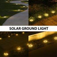 Headlight Bead Flower Lens Solar 8LED Pattern Lawn Light Garden Light Waterproof Stainless Steel Underground Light