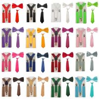 Children Girls Cute Adjustable Ties 3pcs Suspenders Bow Tie Set Elastic Kids Necktie Braces Bowties Belts Boys Boys Clothing