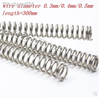 2-5pcs 0.3/0.4/ 0.5/ 0.6/0.7/ 0.8/1.0mm 304 Stainless Steel Long Spring Y-type Compression Spring Outer Dia 3-12mm Length 300mm