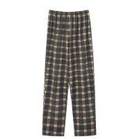 HOT★Mens Cotton Flannel ชุดนอนลายสก็อต Sleep กางเกง Lounge กางเกงกางเกงชุดนอน Comfort ผู้ชายฤดูหนาว Warm Long John