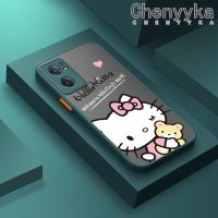 Chenyyka เคสปลอกสำหรับ O Neplus Nord CE 2 เคสกรณีการ์ตูนน่ารักคิตตี้แมวฝ้าใสฮาร์ดโทรศัพท์ปลอกสาวหวานกันกระแทกซิลิโคนเต็มปกหลังกล้องป้องกันกรณี