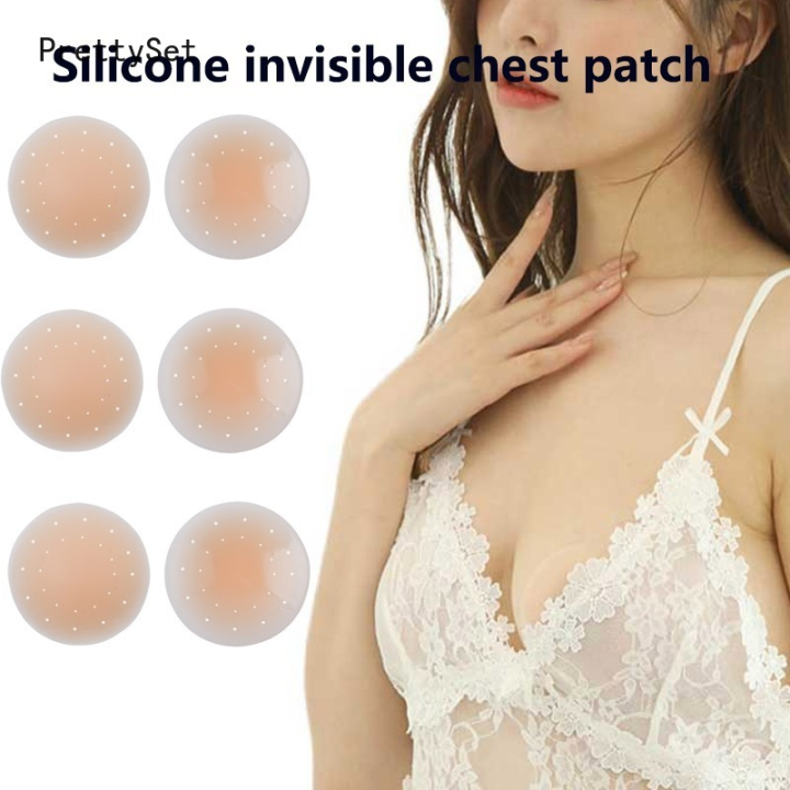 1pair Women Silicone Reusable Bra Sticker Adhesive Invisible Bra Pasty