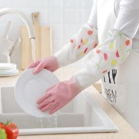 Dishwashing Gloves Warm Rubber Waterproof Kitchen Washing Dishes Housework Gloves Women’s Waterproof Cleaning Gloves Safety Gloves