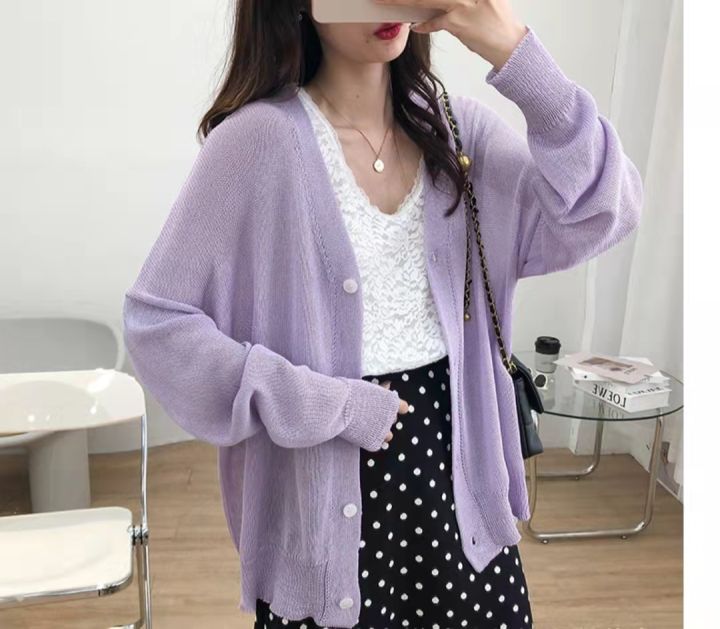 พร้อมส่ง-ส่งแบบสุ่ม-เสื้อคลุมไหมพรม-สไตล์เกาหลี-oversize-เสื้อไหมพรมถัก-เสื้อแขนยาว-เสื้อกันหนาว-เสื้อคาร์ดิแกน