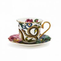 โปรแซ่บ Spode Creatures of Curiosity Dark Floral Teacup &amp; Saucer แก้วน้ำชาพร้อมจานรอง 355 ml