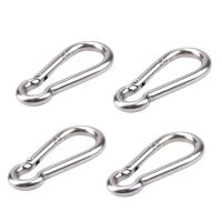 4 Pcs Carabiner Clip Spring Snap Rope Connector Hooks Heavy Duty Durable 304 Stainless Steel Swing Set Accessories