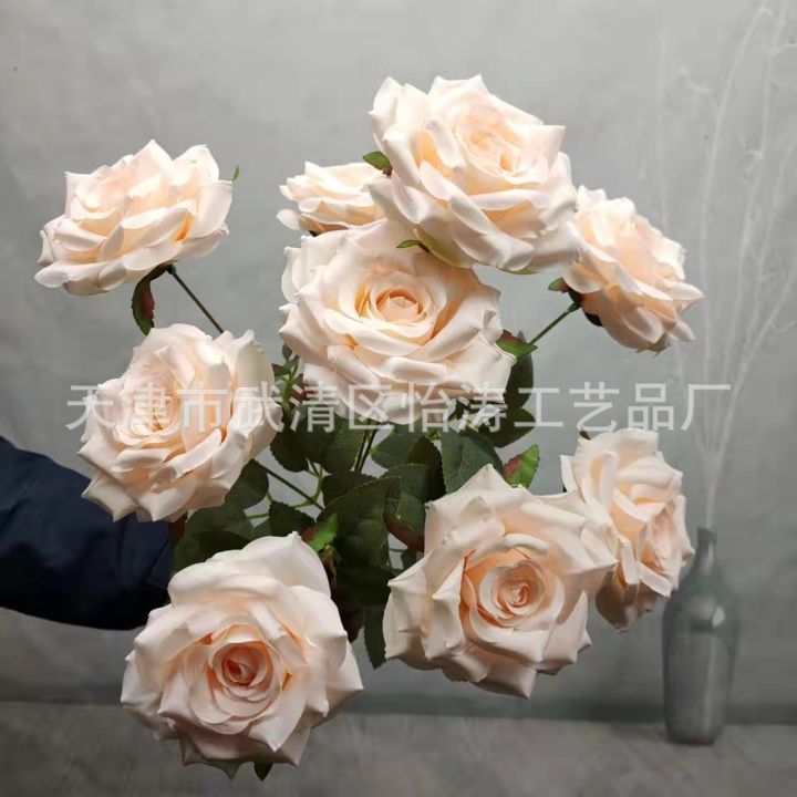 factory-wholesale-nine-headed-diamond-rose-simulation-flower-silk-cloth-fake-high-end-wedding-set-decoration-garden-project-decorative
