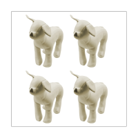 4X Leather Dog Mannequins Standing Position Dog Models Toys Pet Animal Shop Display Mannequin White S