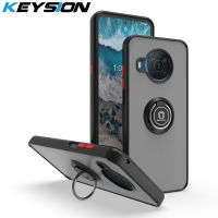 KEYSION เคสแฟชั่นสำหรับ Nokia X100ซิลิโคน + แหวนโลหะ PC ใสขาตั้งโทรศัพท์กันกระแทกสำหรับ NOKIA X100 5G