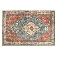 Distressed Entryway Rug Doormat Bohemian Faux Wool Floor Carpet for Indoor Front Entrance Kitchen Bathroom