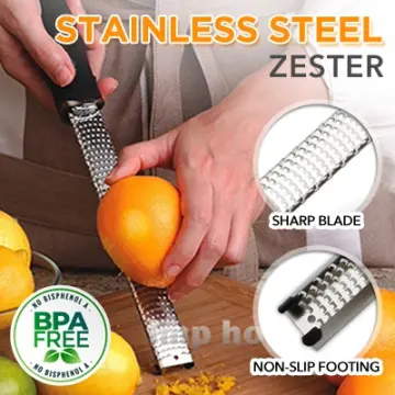 Stainless Steel Lemon Grater Zester Orange Citrus Peeler with Channel Knife  Cocktail Garnish Citrus Zester Kitchen