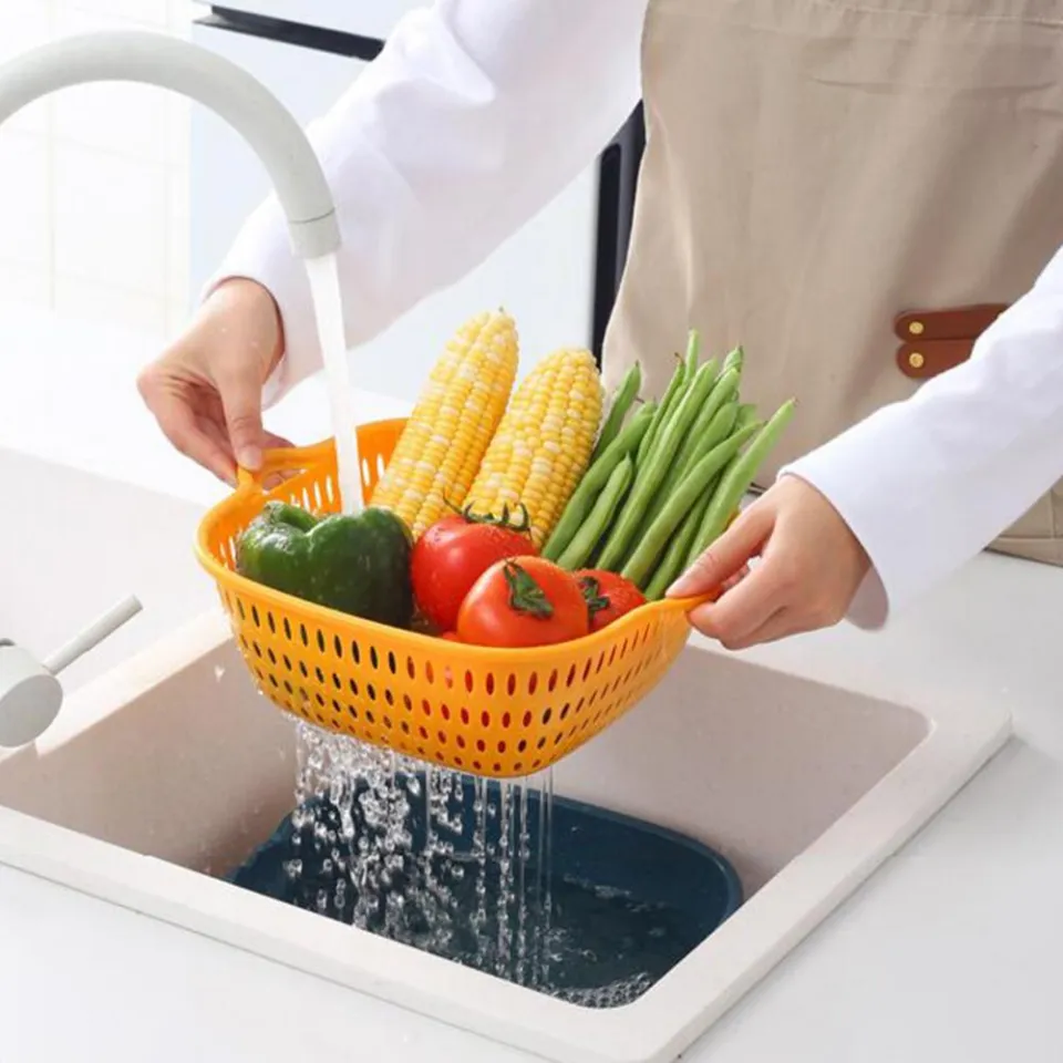 6-Piece Kitchen Multifunctional Drain Basket PP Material Household