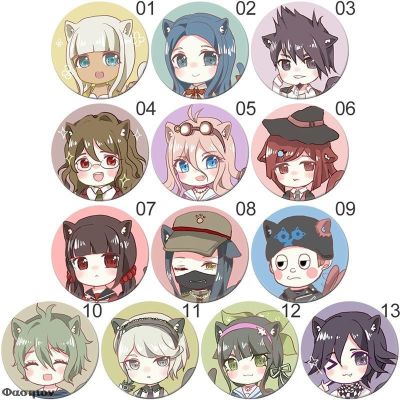 58MM Anime Danganronpa Brooch Pin Badge Accessories For Clothes Backpack Decoration Children 39;s Gift