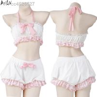 ✌∏ AniLV Anime Kawaii Maid Unifrom Swimsuit Outfits PInk Bow Bloomers Costumes