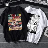 Street shirtฮีโร่ของฉัน Academia Izuku Midoriya Deku ชายเสื้อ T ตลก Harajuku Tshirt Streetwear Anime Aesthetic เสื้อยืดผู้ชาย Tops Tee เสื้อ