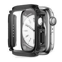 สำหรับนาฬิกา Apple เคสป้องกันหน้าจอกระจกเทมเปอร์44มม. 45มม. สำหรับ I Watch Se 8 7 6 SE 5 4 40มม. 41มม. เคสกันกระแทกกันน้ำ