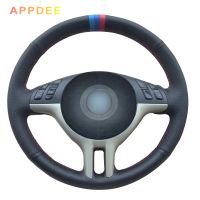 【YF】 Appdee Black Artificial leather Hand-stitched Car Steering Wheel Cover for BMW E39 E46 325i E53 X5