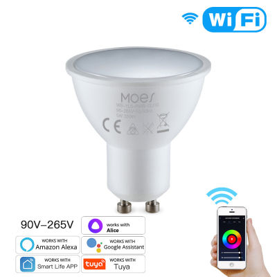 GU10 Spotlight WiFi Smart Light Bulb 5W RGB CW 2800-6200K Smart Bulb App Remote Control RGB Light Lamp For Alice Home