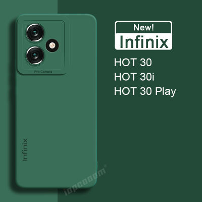 เคสซิลิโคนนิ่ม สีพื้น For Infinix HOT 30 Play 30i Zero 20 4G HOT20 20i SMART 7,  Case with Camera Cover ฟิล์มกันรอยกล้อง