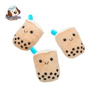 Funny Cute Milk Tea Shaped Plush Pets Dog Squeaky Toys Funny Bite-resistant Molar Puppy Chew Toy Small Large Dogs Supplies Toys