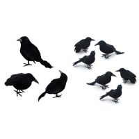 Simulation Black Crow Animal Model Artificial Crow Halloween Party Decor Black Bird Ravens Prop Garden Decoration