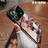 ROAZIC เคสฟิล์มเลนส์สำหรับ C35 Realme/Narzo 50A เคลือบอิเล็กโทรเพลทเคสใส่โทรศัพท์วิวกว้าง TPU เนื้อนิ่มโปร่งใส C01-2ฝาหลังบางเฉียบกันกระแทก