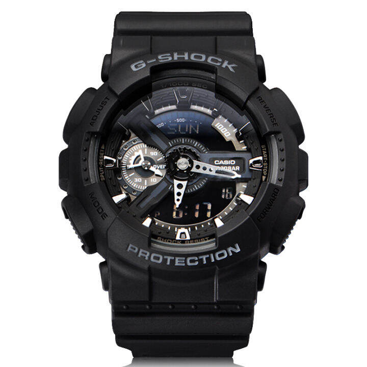 ต้นฉบับ-g-shock-ga110-ผู้ชายกีฬานาฬิกาคู่แสดงเวลา-200-เมตรกันน้ำกันกระแทกเวลาโลก-led-แสงอัตโนมัติรับประกัน-4-ปี-ga-110-1b-ใหม่แท้