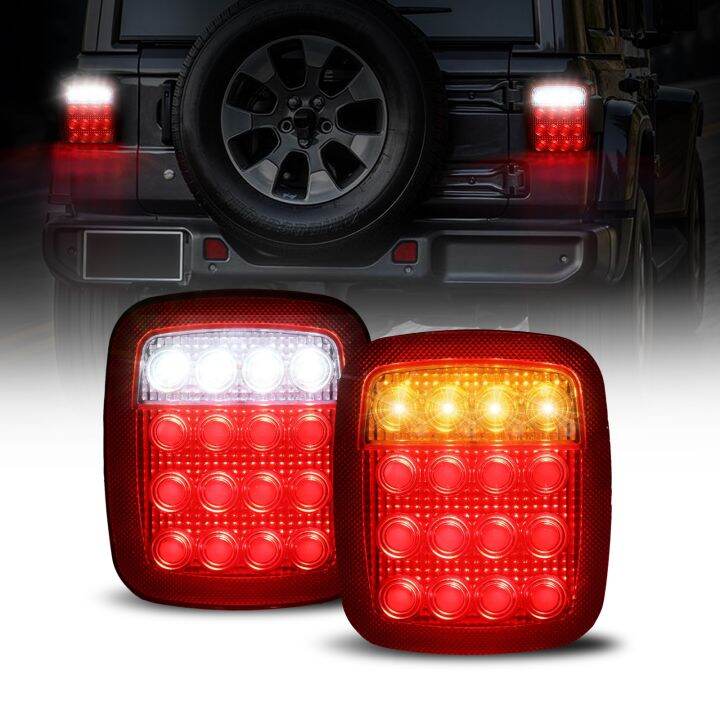12V LED Tail Light ke Stop Driving Reverse Turn Signal Light Red White