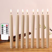 Pack Of 6 Flameless LED Taper Candlesticks With Remote,Battery Powered Electronic Fake Long Size Window Candles