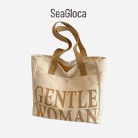 Seagloca กระเป๋าสะพายไหล่ ผ้าแคนวาส ทรงโท้ท น้ําหนักเบา จุของได้เยอะ แฟชั่นสําหรับสตรี No 1580