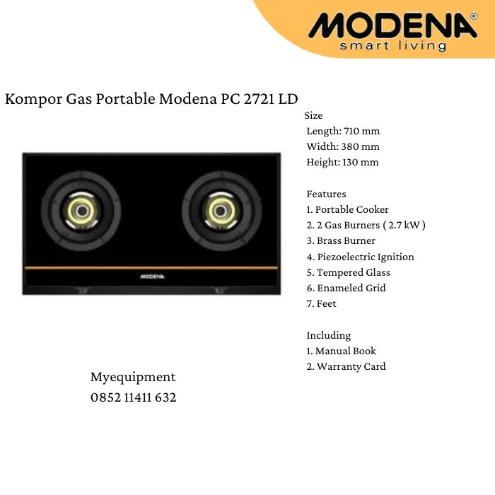 MODENA PC 2721 LD / PC2721LD KOMPOR GAS PORTABLE (Berat Asli) | Lazada ...