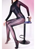 CW8D Glossy Shiny ไนลอน Pantyhose Bodystocking ปิดเปิด Crotch Bodysuit แน่นเซ็กซี่โปร่งใส Jumpsuit Elastic Unitard Lingerie